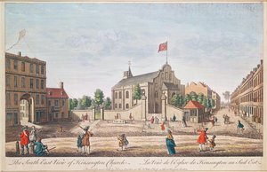 Kensington Church, Londen, Z.O. uitzicht door English School